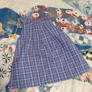 Little Kid Vintage Plaid Dress in Purple, Blue and Green
